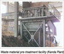 Waste material pre-treatment facility (Kanda Plant)